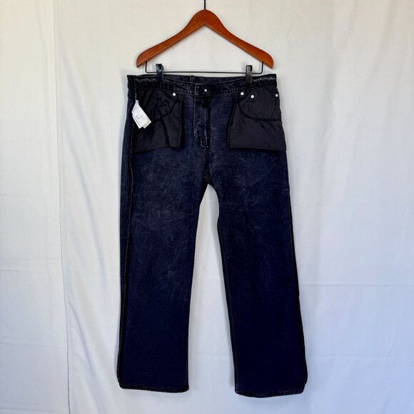 Abercrombie & Fitch Curve Love Baggy Low Rise Black Denim Straight Leg Jeans - Picture 9 of 12